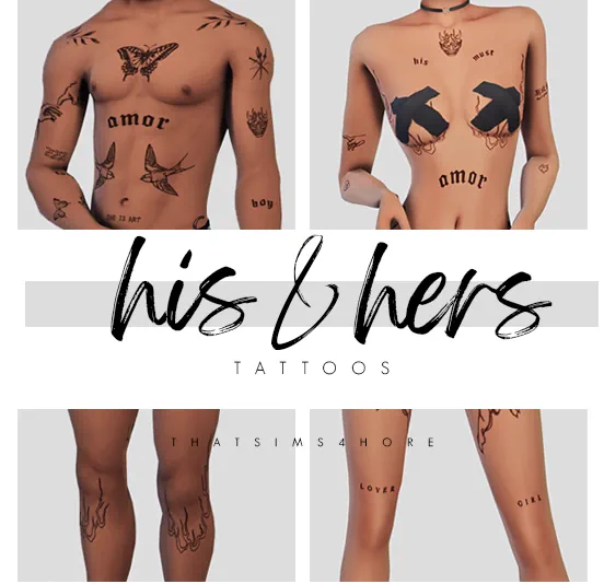 His and Hers Tattoo Set image
