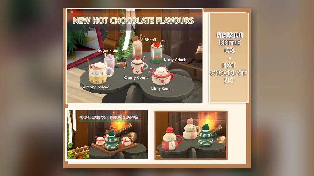 Festive Hot Chocolate Sims 4 mod new hot chocolate flavours