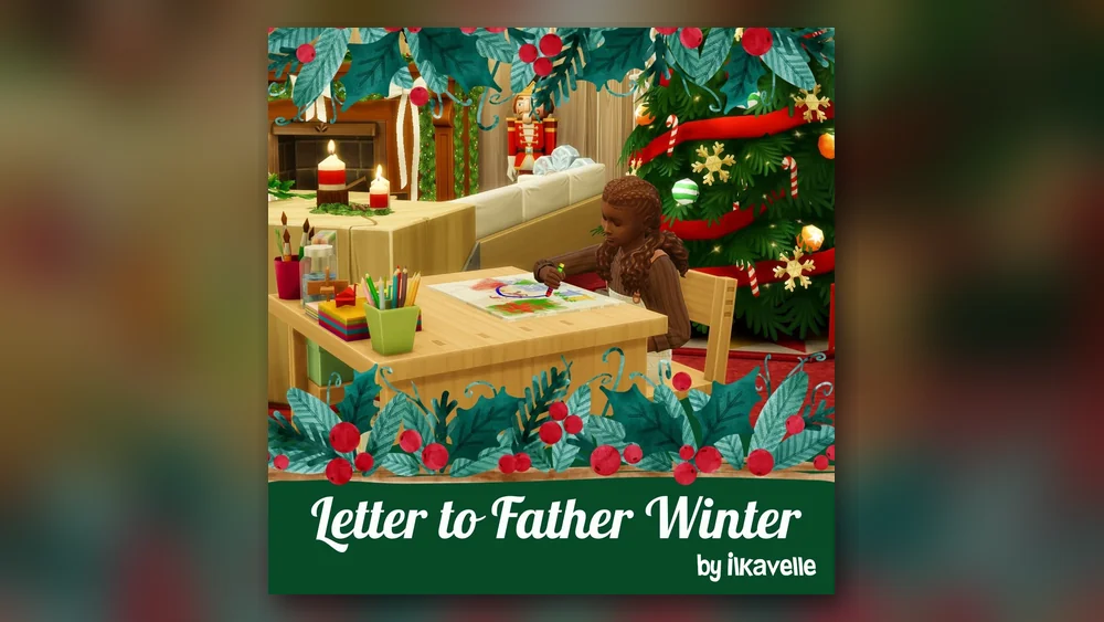 Letter to Father Winter Sims 4 mod Kids Activity Table under the tree