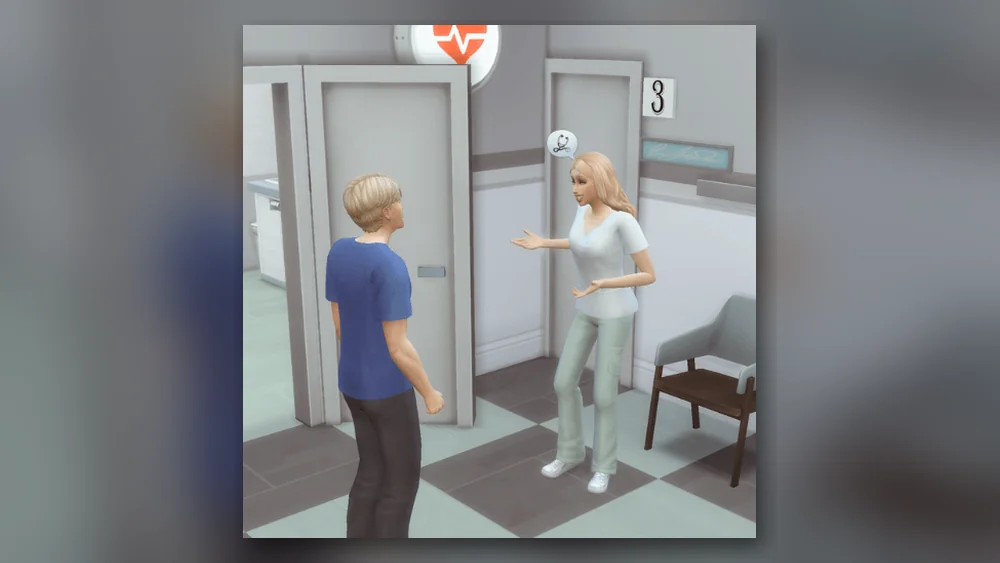 Nurse Career Sims 4 mod nurse with a patient